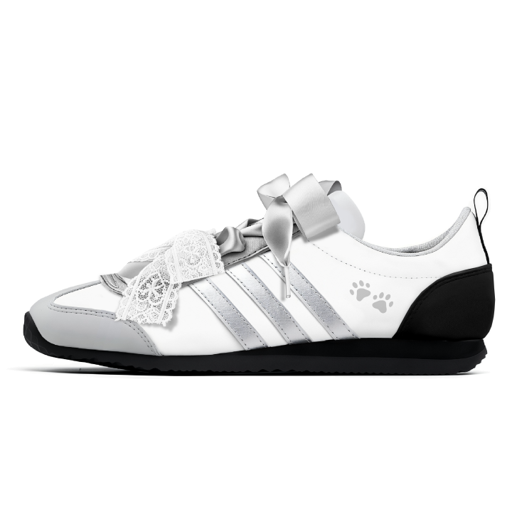 Adidas Adidas VS JOG 2.0 German Army Trainers Women's Low Top White Black Silver Gray Multicolor