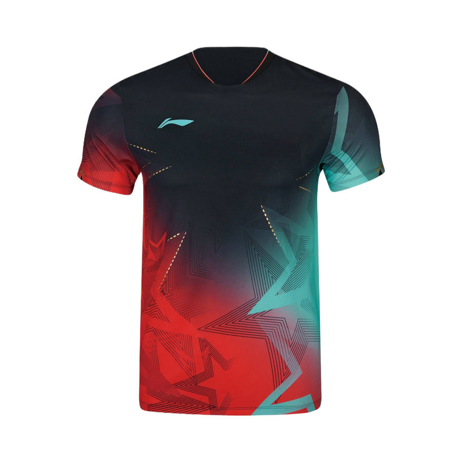 Li-Ning Li Ning Table Tennis Collection T Shirts Unisex Black Crew Neck Moderate Straight Fit