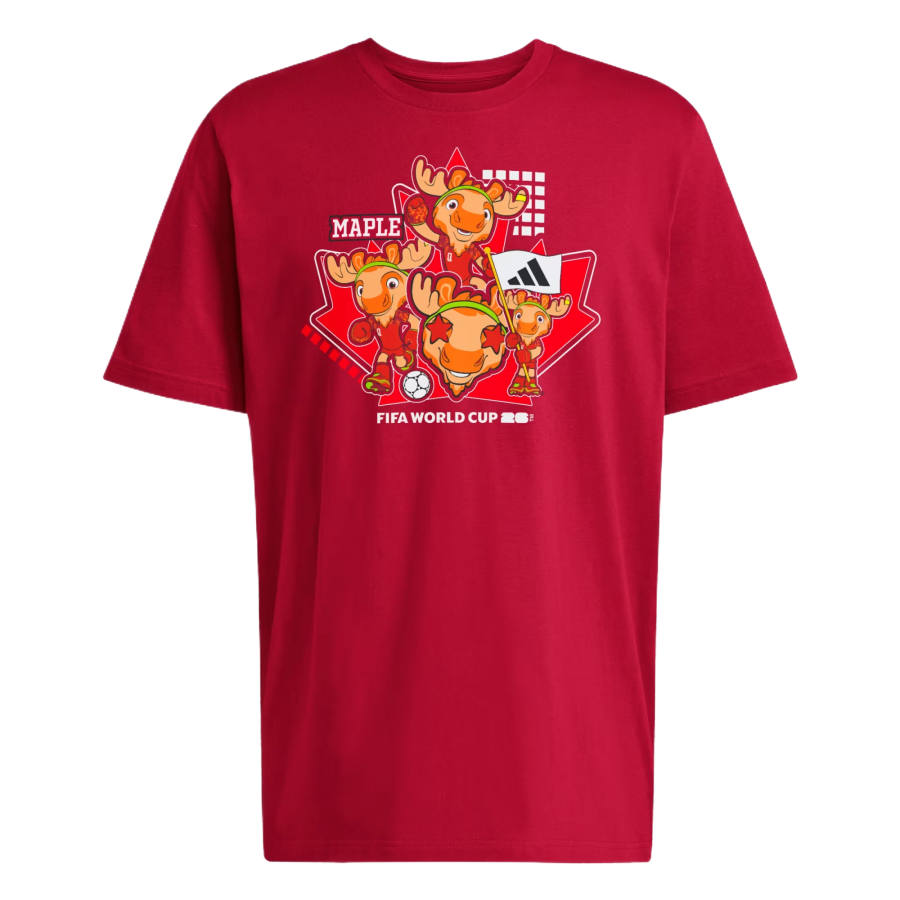 Adidas Adidas FIFA World Cup T Shirts Men's Team Power Red/Soccr Wcu 454 Crew Neck Moderate