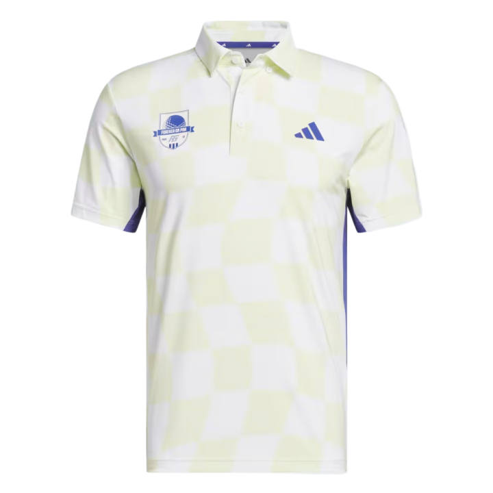 Adidas Adidas Golf Clothing Men's Half Frozen Lemon/White Polo Collar