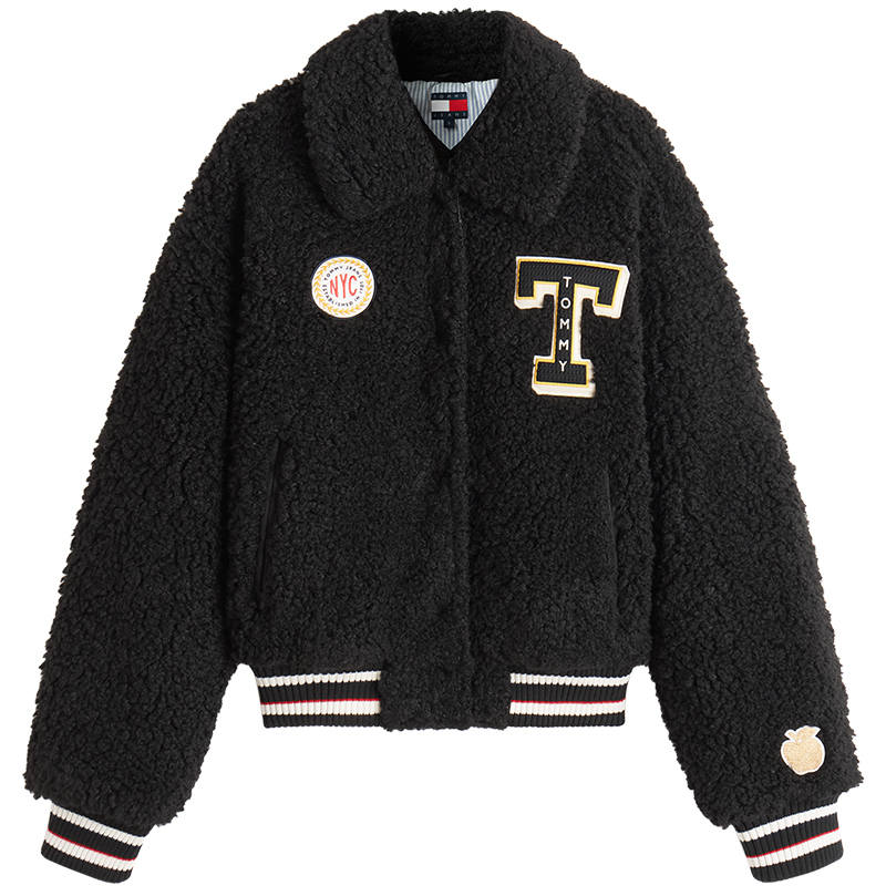 Tommy Hilfiger Velvet Jackets Women's Black Bds Lapel Moderate