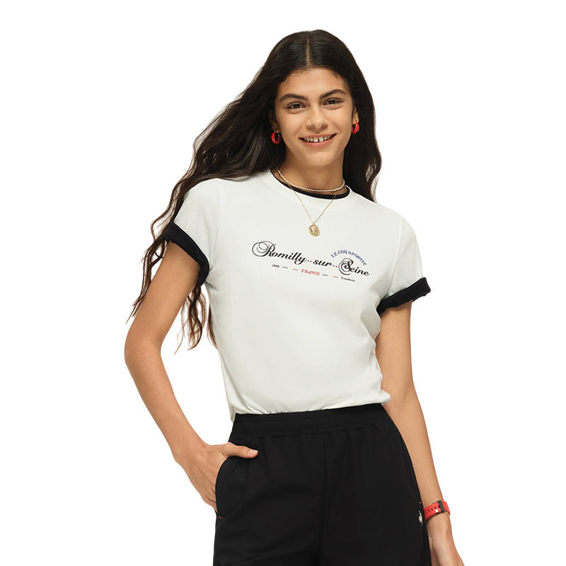 Le Coq Sportif T Shirts Women's Crew Neck Moderate Straight Fit