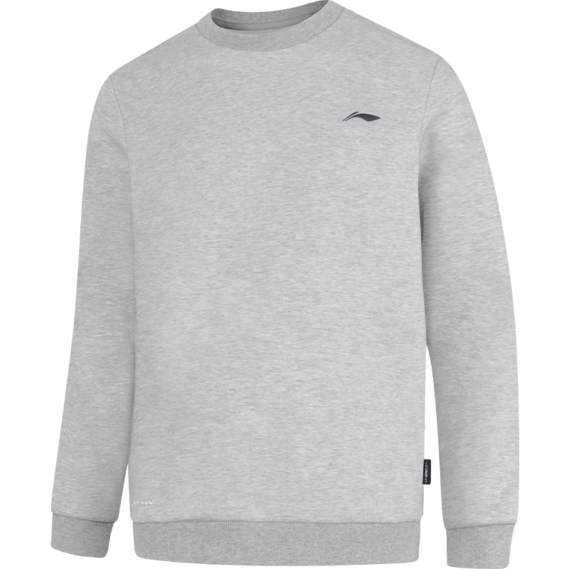 Li-Ning Li Ning Sweatshirts Men's Heather Gray Crew Neck Moderate