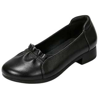 JBBCN Casual Leather Shoes Women's Low Top Pure Black