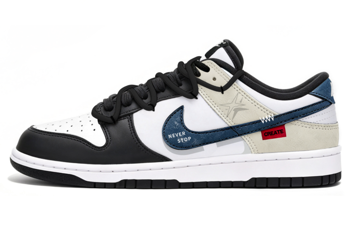 Nike Nike Dunk Skateboard Shoes Unisex Low Top Black/White/Blue