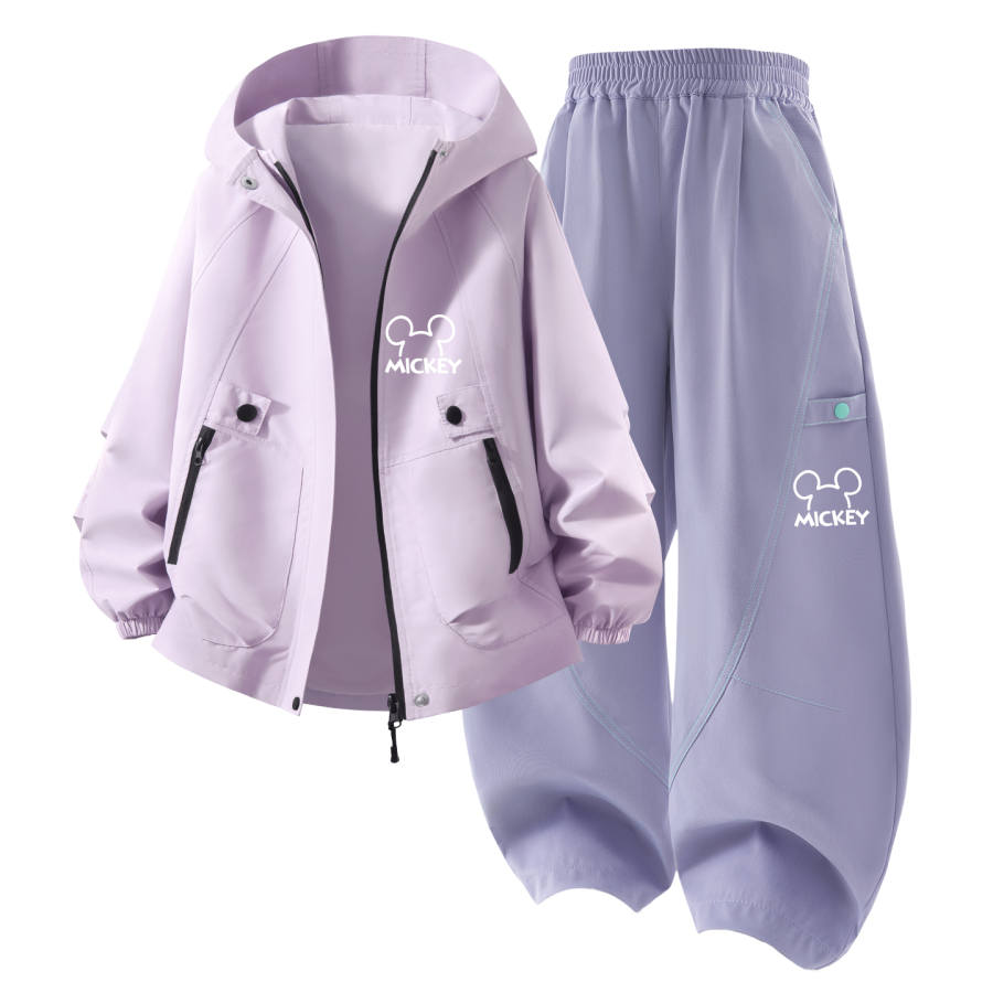 Disney Kids Casual Sportswear Hooded Non Detachable Moderate Stretch Breathable