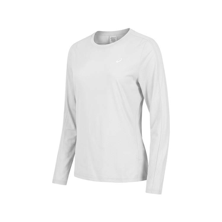 ASICS T Shirts Women's Gray White Crew Neck