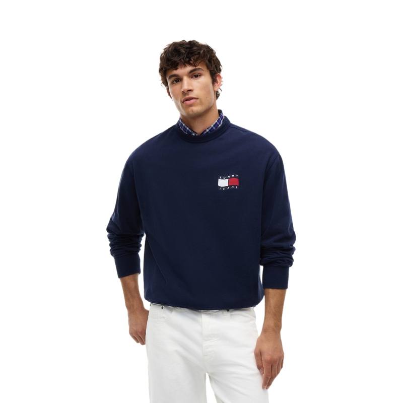 Tommy Hilfiger Sweatshirts Men's Navy Blue C1G Crew Neck Moderate Other