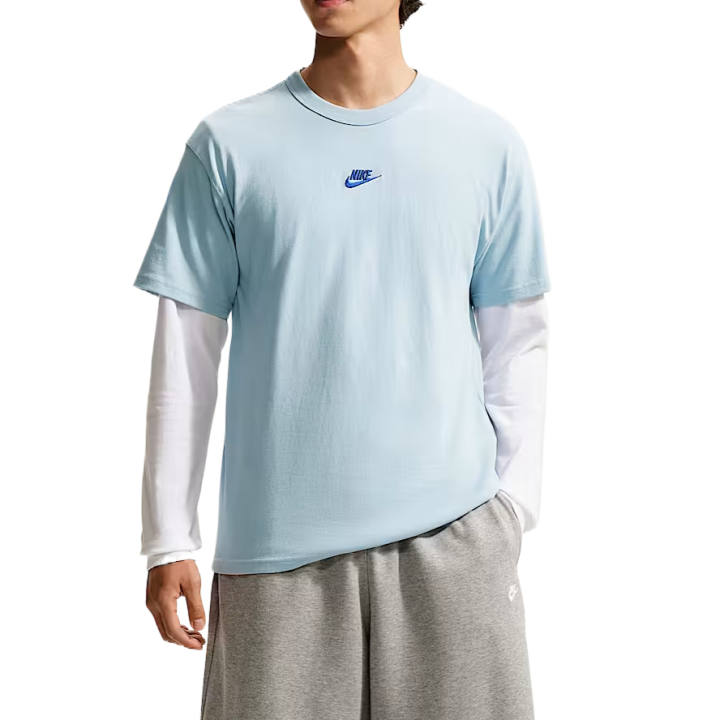 Nike Nike Sportswear Essentials T Shirts Men's Light Armory Blue Crew Neck Moderate