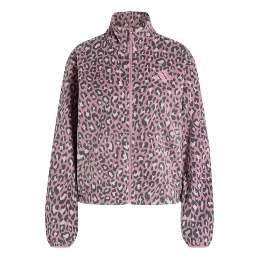 Adidas Adidas Fleece Tops Women's Double Lilac/Magic Lilac/Gray Six Stand Collar Moderate