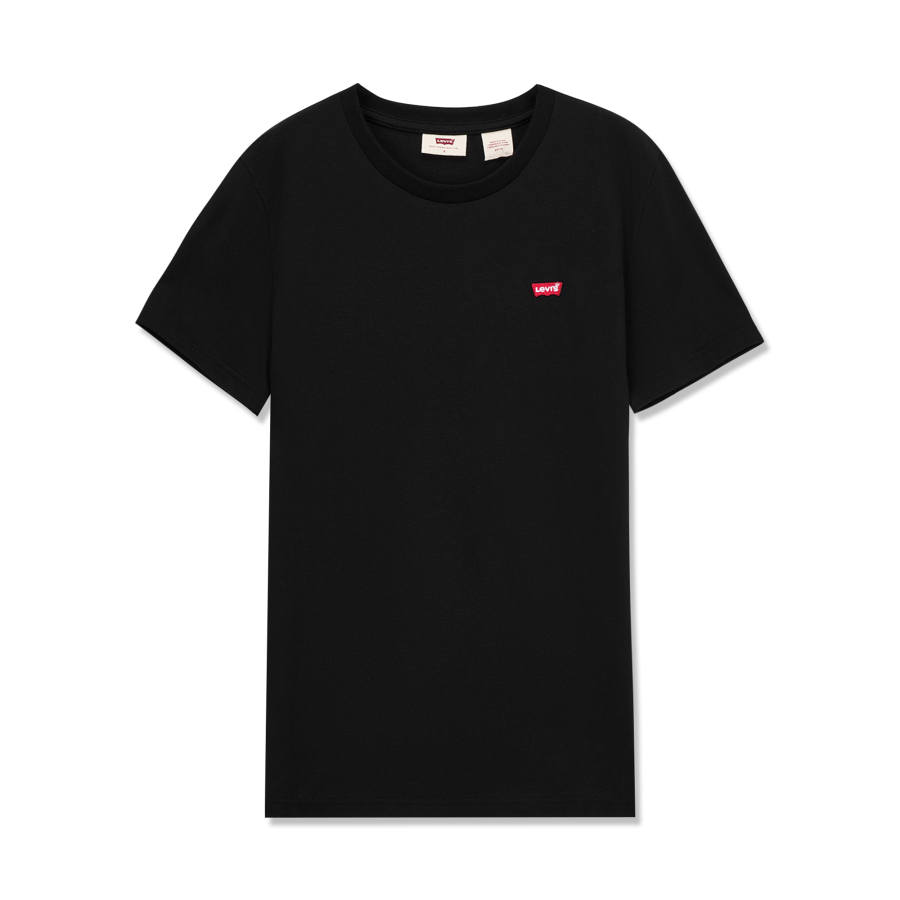 Levis T Shirts Women's Black Crew Neck Moderate Straight Fit