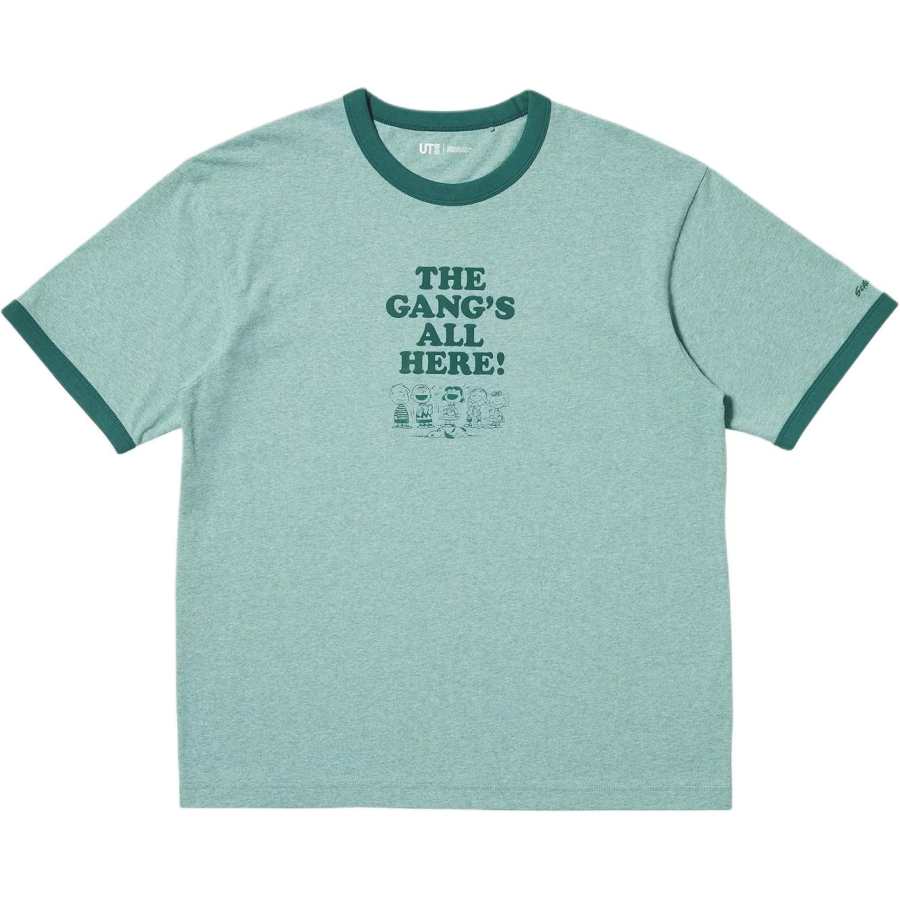 UNIQLO T Shirts Unisex Green Crew Neck Moderate Other