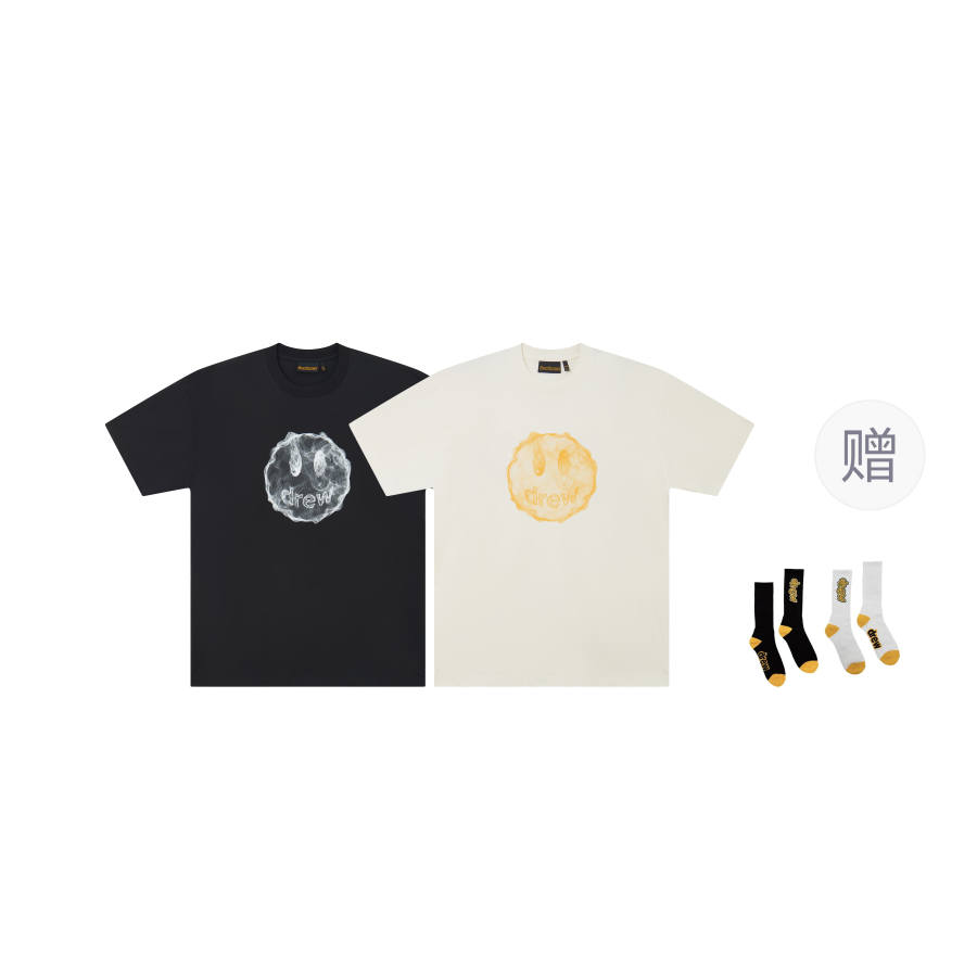 Drew house Smiley Collection T Shirts Unisex Crew Neck Moderate Other