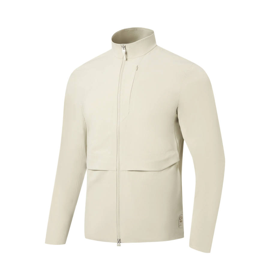 Li-Ning Li Ning Jackets Men's Coconut Khaki Stand Collar Moderate Straight Fit