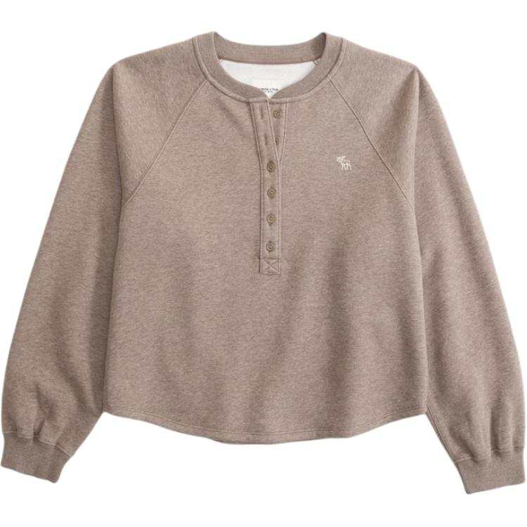 Abercrombie&Fitch Sweatshirts Women's Brown Henry Collar Moderate