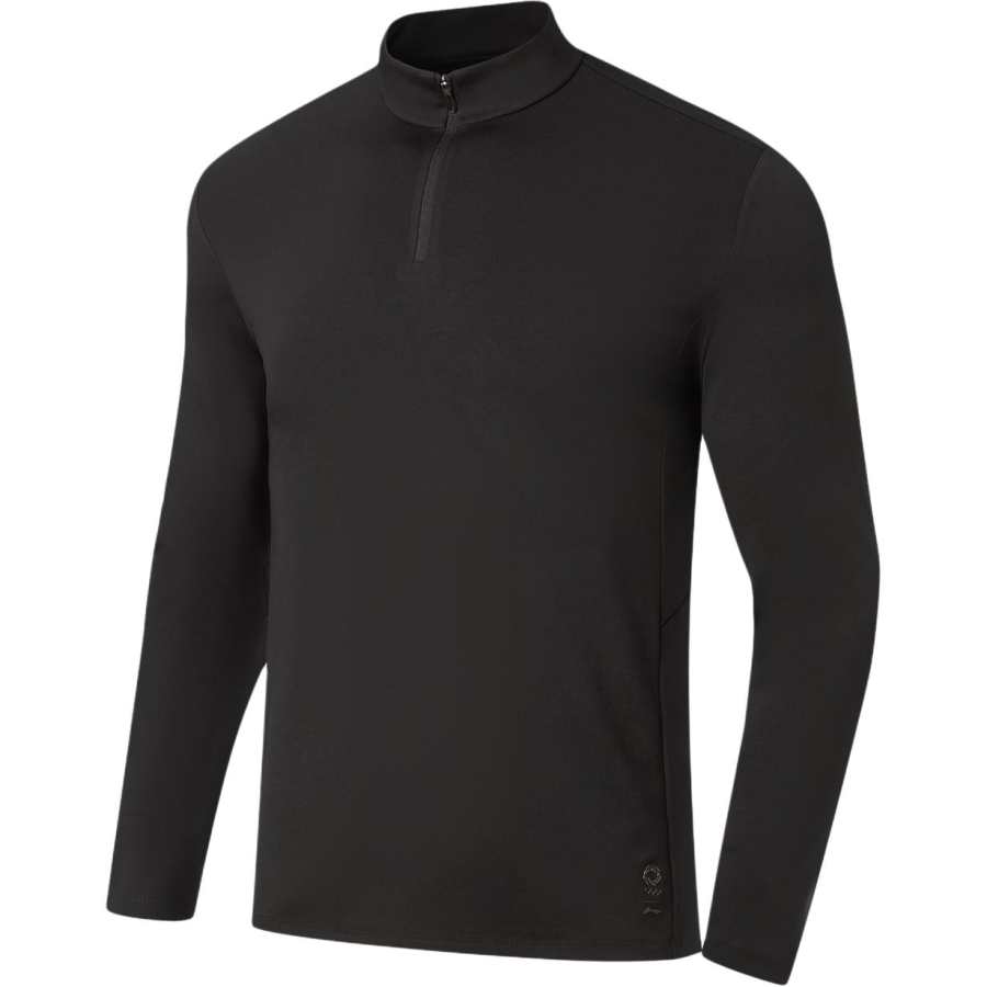 Li-Ning Li Ning Qingmu T Shirts Men's Black Stand Collar Moderate