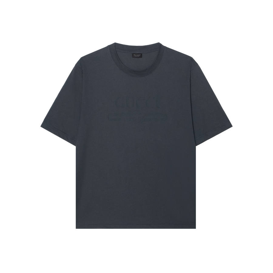 GUCCI T Shirts Men's Dark Gray Crew Neck Moderate Straight Fit