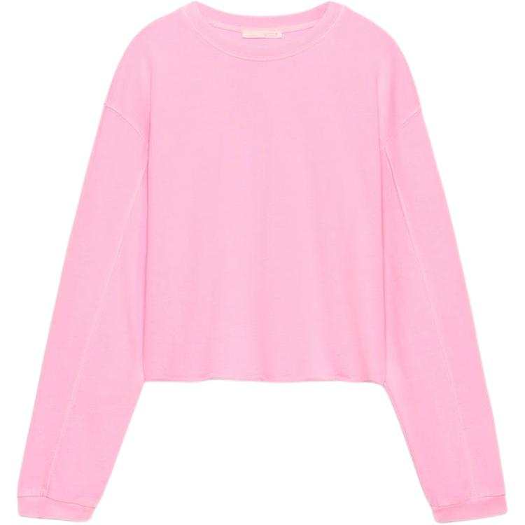 ZARA T Shirts Women's Neon Pink Red Crew Neck