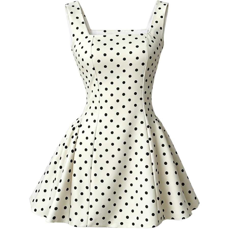 PAVLISOVA Slip Dress Women's Apricot Base Polka Dot Skirt With Pads
