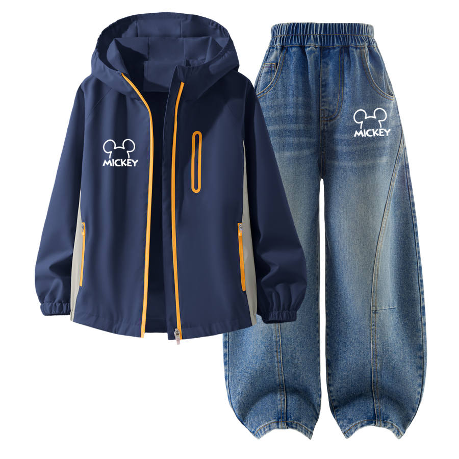 Disney Kids Casual Sportswear Hooded Non Detachable Moderate Stretch Breathable