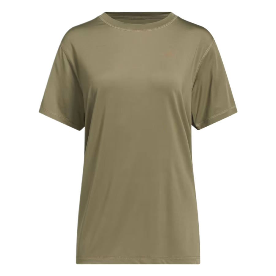 Adidas Adidas Fitness Clothing Women's Khaki Six Crew Neck Moderate