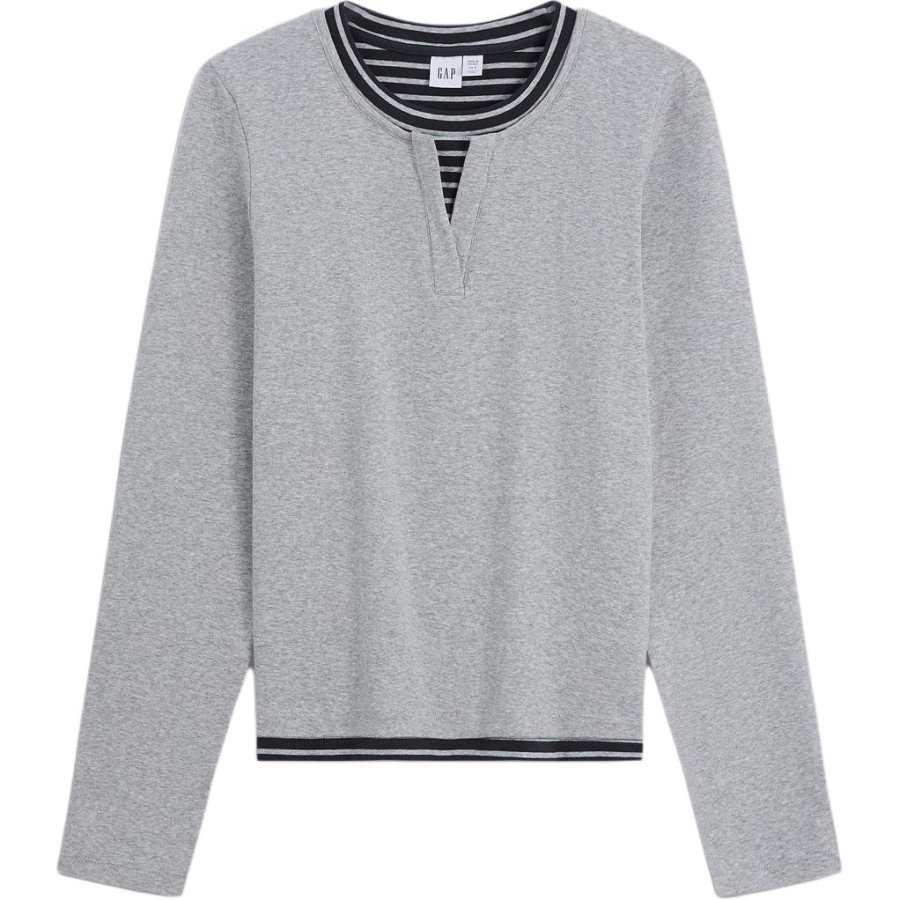 GAP T Shirts Women's Crew Neck Mock Two Piece