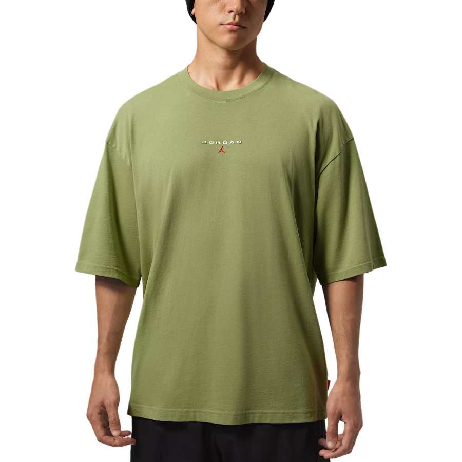 Jordan Jordan Flight Essentials T Shirts Men's Outdoor Green Crew Neck Moderate