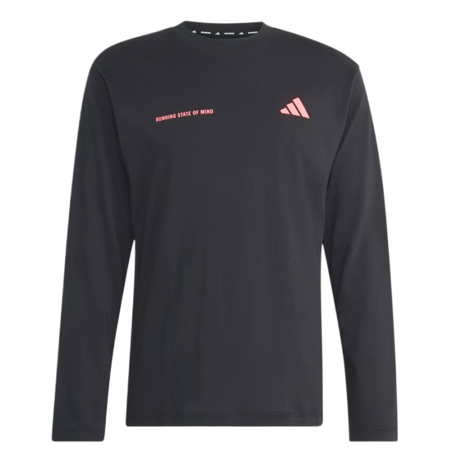 Adidas Adidas Running T Shirts Unisex Black/Sun Turbo Crew Neck