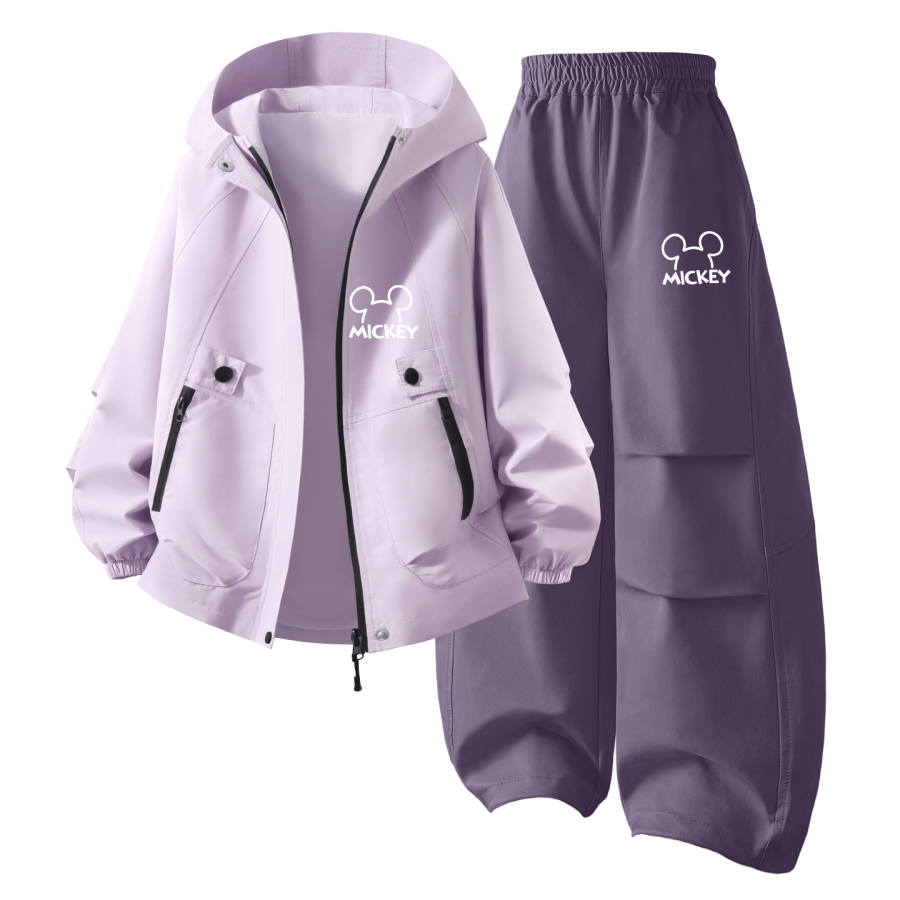 Disney Kids Casual Sportswear Hooded Non Detachable Moderate Stretch Breathable