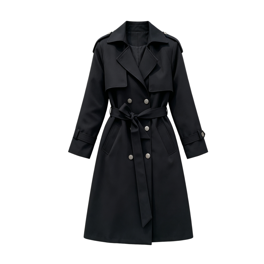 FINDSME GAGA Trench Coats Women's Lapel Moderate Nipped In Waist