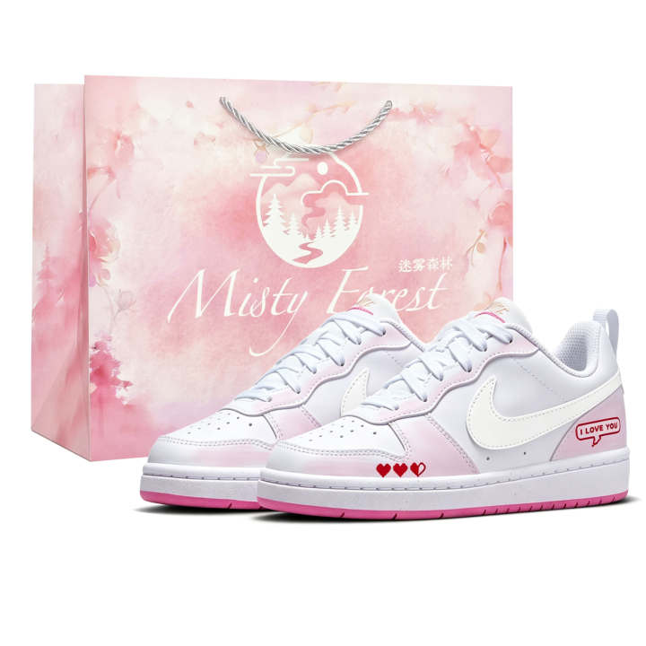 Nike Nike Court Borough Skateboard Shoes Women's Low Top White/Pink