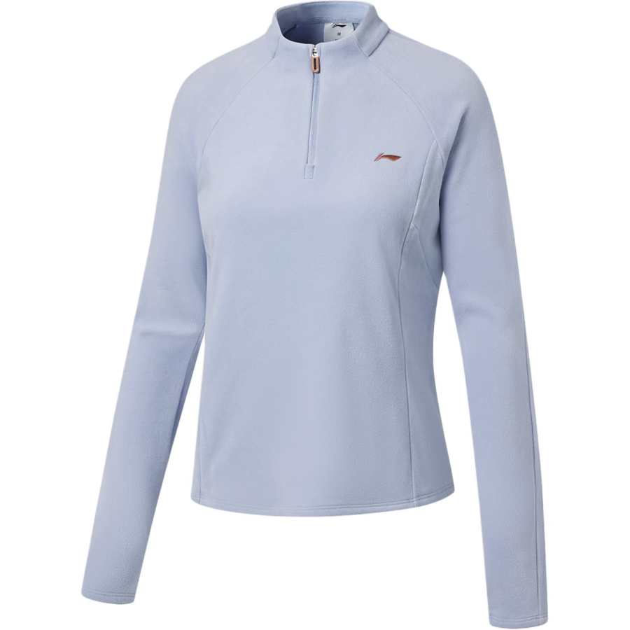 Li-Ning Li Ning Fitness Series T Shirts Women's Wind Bell Blue Stand Collar Moderate