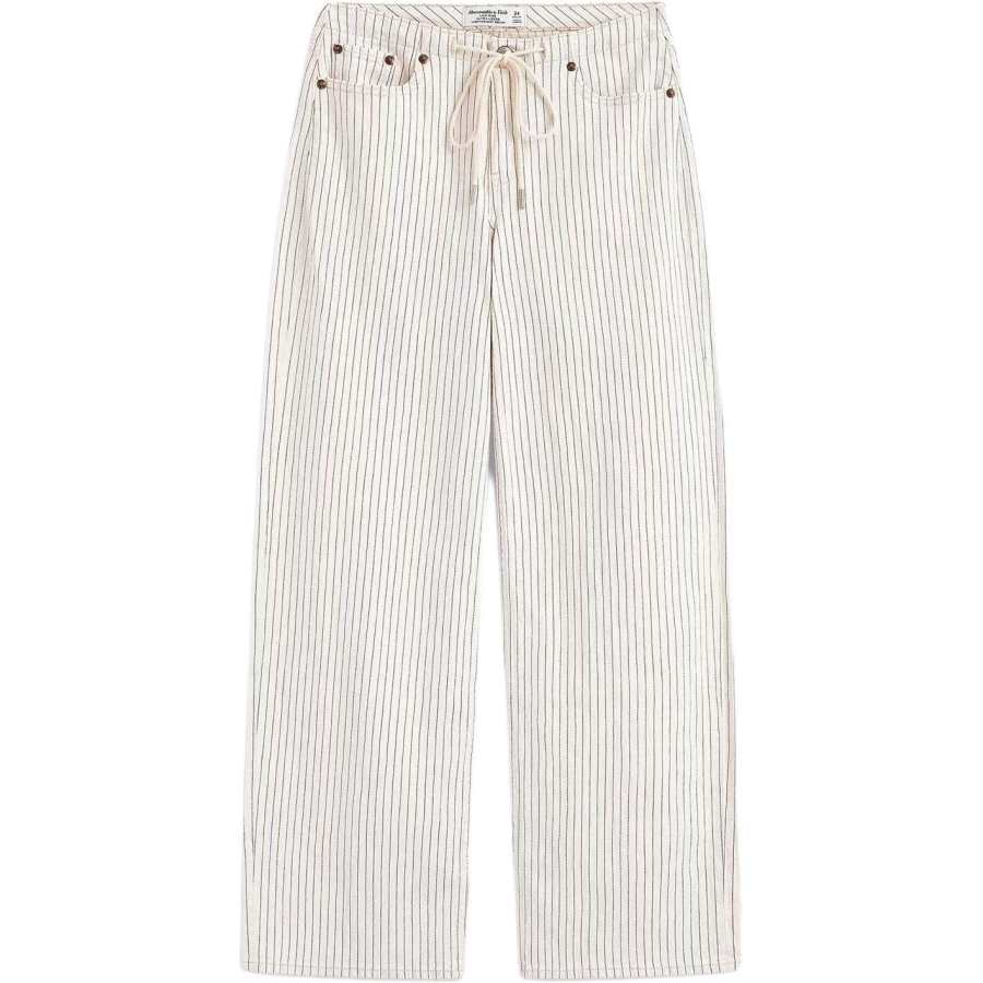 Abercrombie&Fitch Jeans Women's Beige Moderate Straight Fit Pants