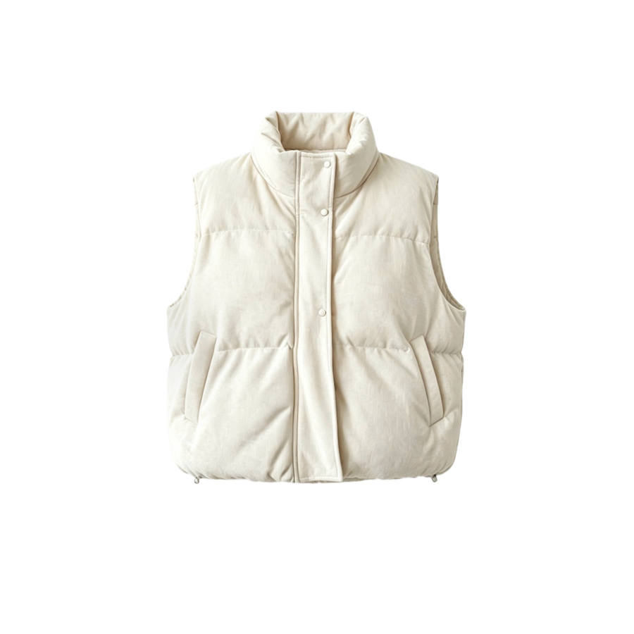 TUSHIFEI Vests Women's Stand Collar Thickened Straight Fit