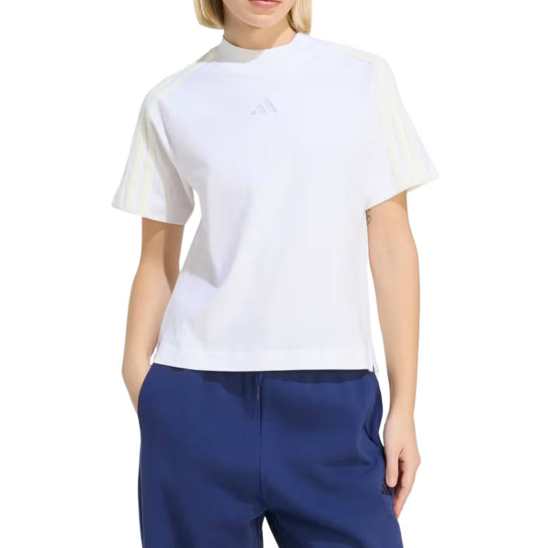 Adidas Adidas 3 Stripes T Shirts Women's White/Ecru Crew Neck