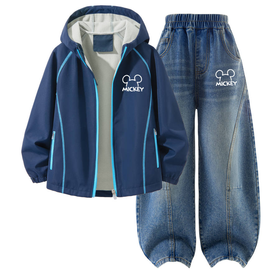Disney Kids Casual Sportswear Hooded Non Detachable Moderate Stretch Breathable