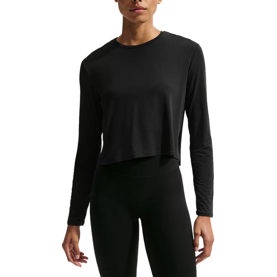 Nike Nike Zenvy Fitness Clothing Women's Black/Cool Gray Crew Neck Moderate