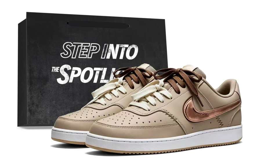 Nike Nike Court Vision Skateboard Shoes Unisex Low Top Brown