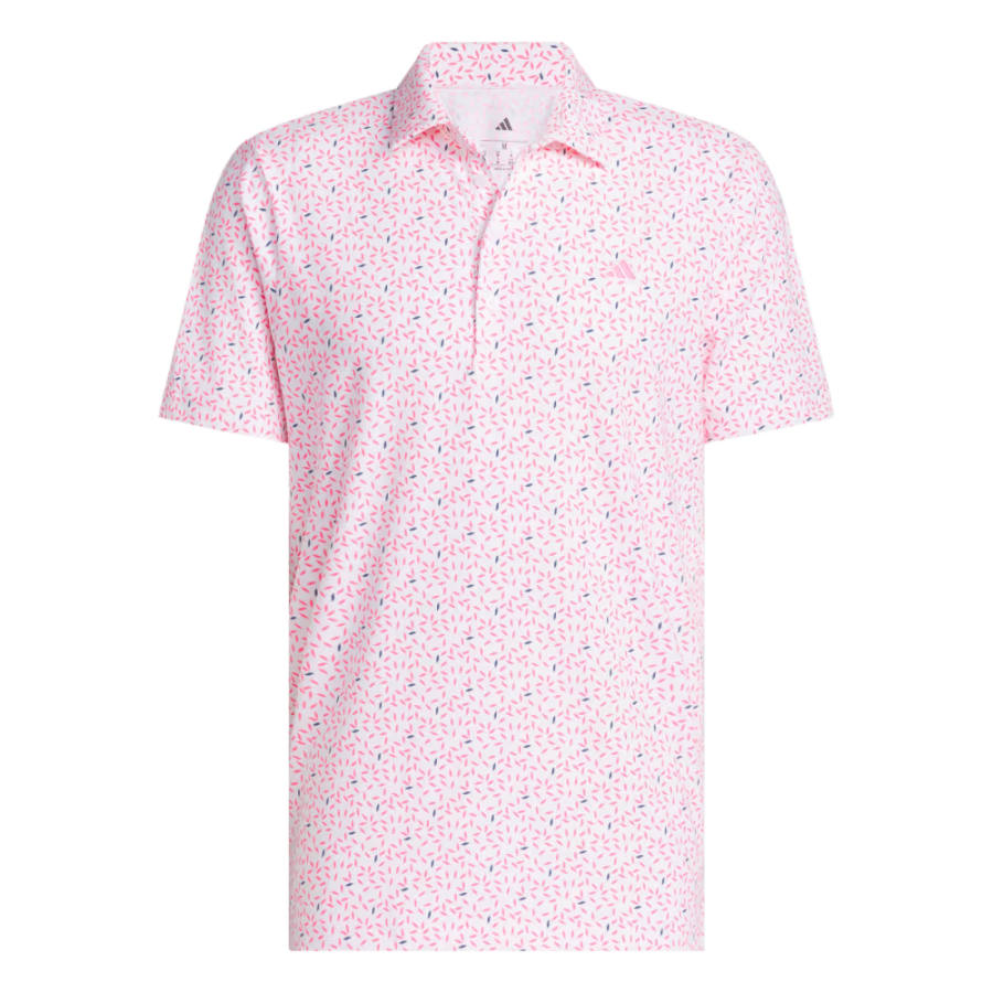 Adidas Adidas Ultimate365 Golf Clothing Men's White/Bright Pink Polo Collar Moderate