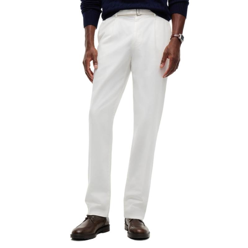 Tommy Hilfiger Casual Pants Men's Ivory White YA8 Moderate Straight Fit Pants