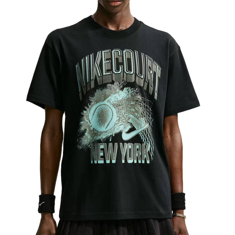 Nike Nike Court Slam Tennis Tops Women's Black Crew Neck Moderate