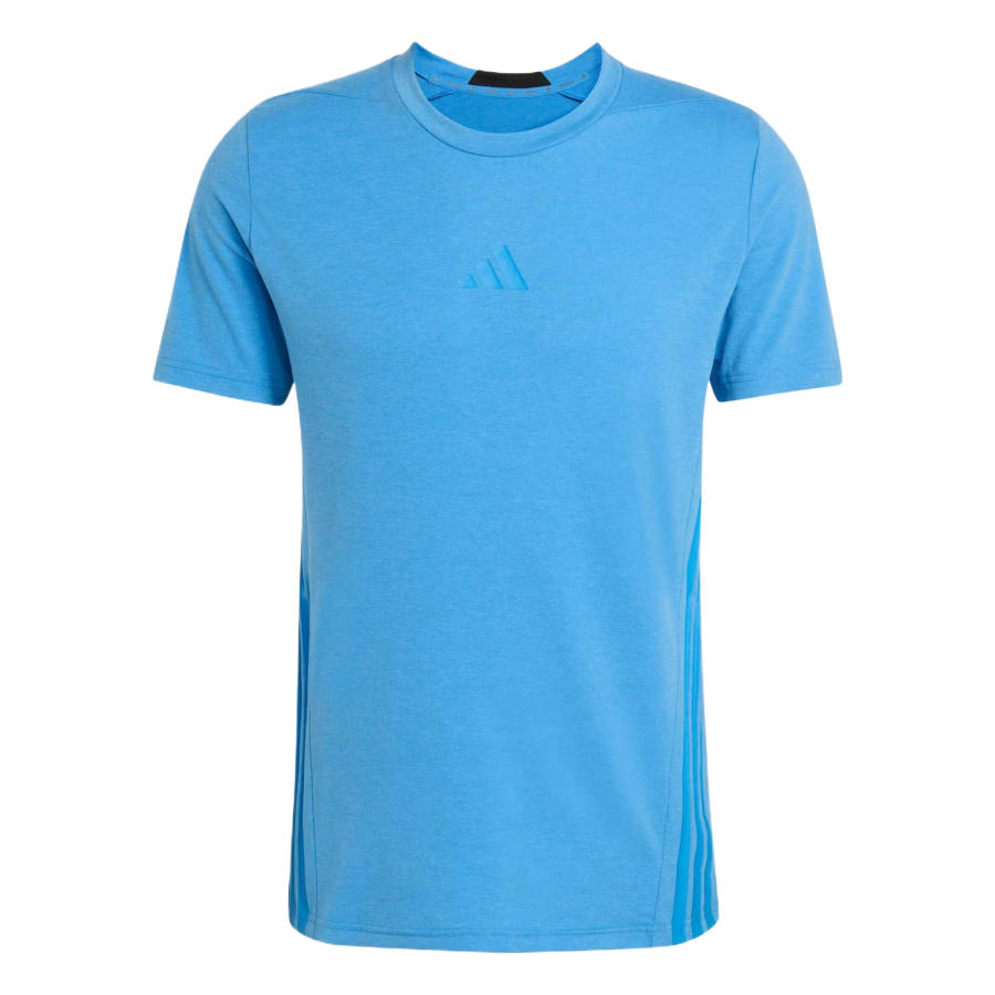 Adidas Adidas 3 Stripes Fitness Clothing Men's Bright Blue Crew Neck