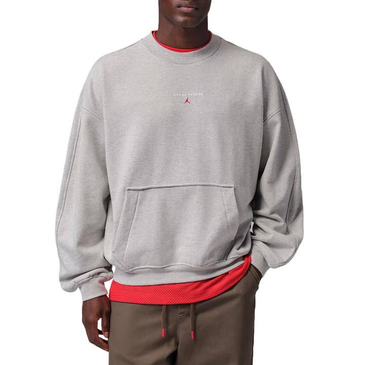 Jordan Jordan Flight Fleece Sweatshirts Men's Gray Heather Crew Neck Moderate