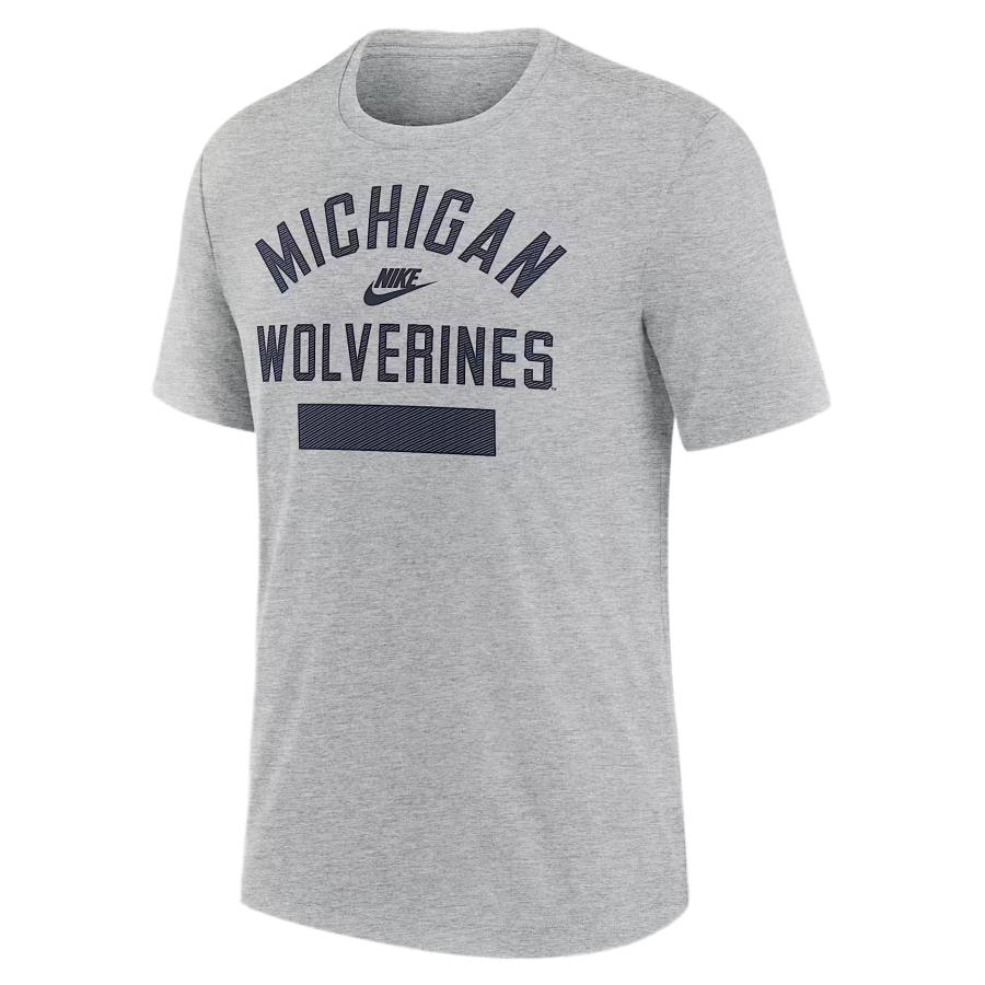 Nike Nike College T Shirts Men's Gray Heather Crew Neck