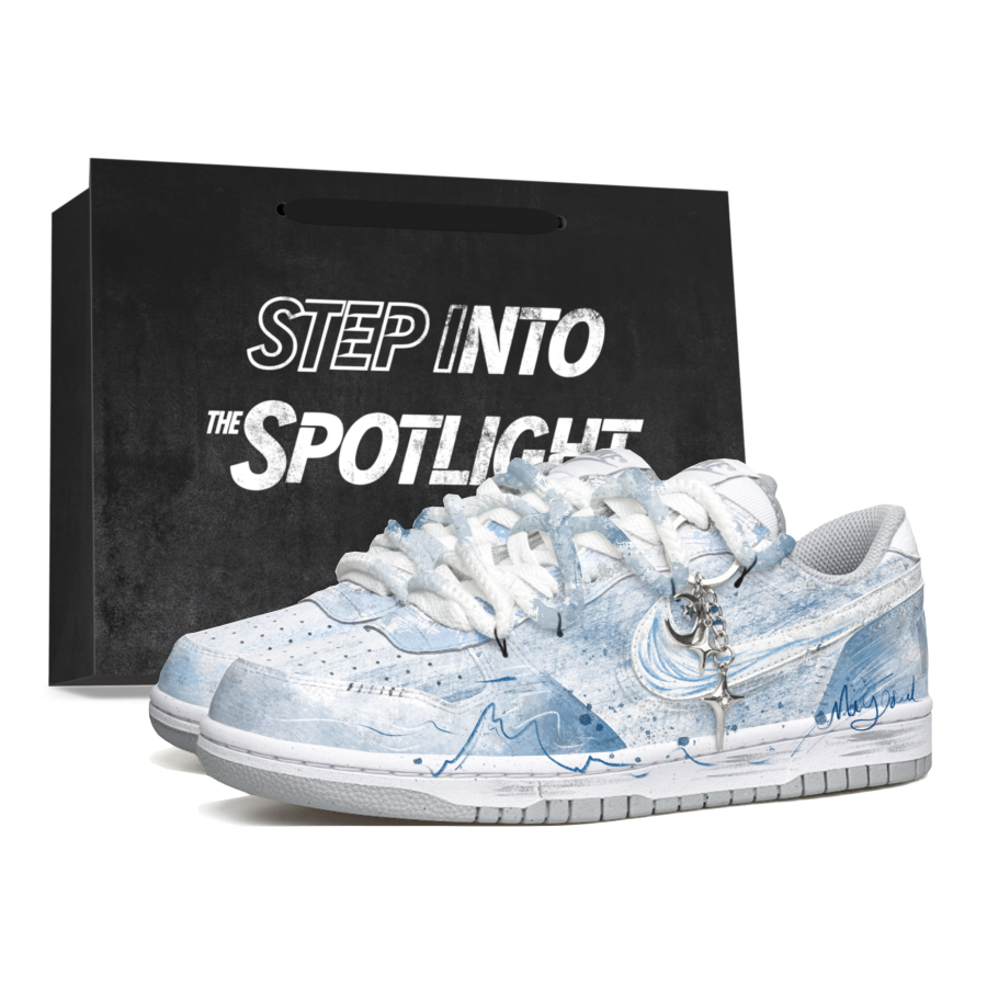 Nike Nike Big Skateboard Shoes Unisex Low Top Blue With White Lettering