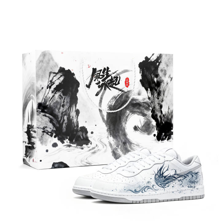 Nike Nike Big Skateboard Shoes Men's Low Top White Black Blue Colorway