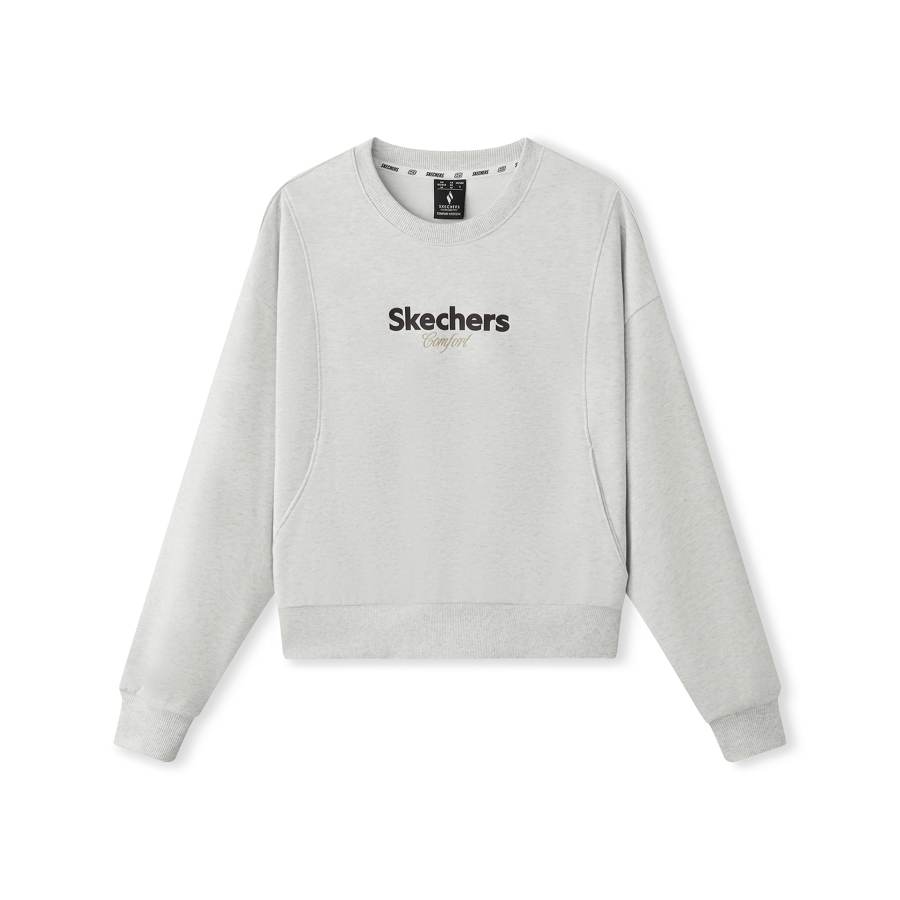 Skechers Sweatshirts Women's Light Heather Gray 0248 Crew Neck Moderate