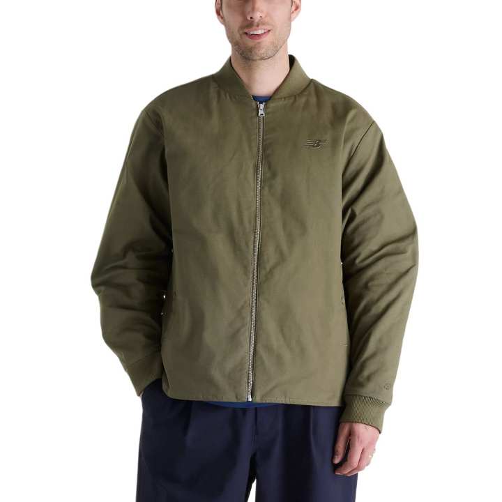 New Balance New Balance Jackets Men's Seaweed Green Baseball Collar Moderate