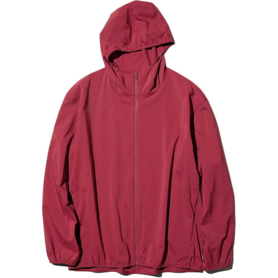 UNIQLO Jackets Men's Red Hooded Non Detachable Moderate