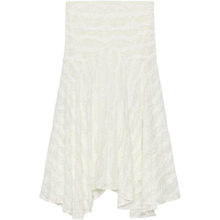 ZARA Casual Long Skirts Women's Frosted White Moderate Long Skirt Other